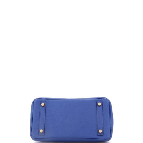Pre-owned Hermes Hermes Birkin Handbag Blue Togo With Gold Hardware 25 In Blue