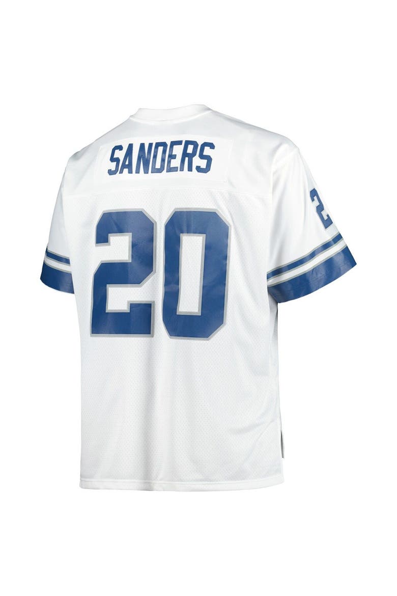 Men's Mitchell & Ness Barry Sanders White Detroit Lions Big & Tall 1996 Retired Player Replica Jersey, Alternate, color, White