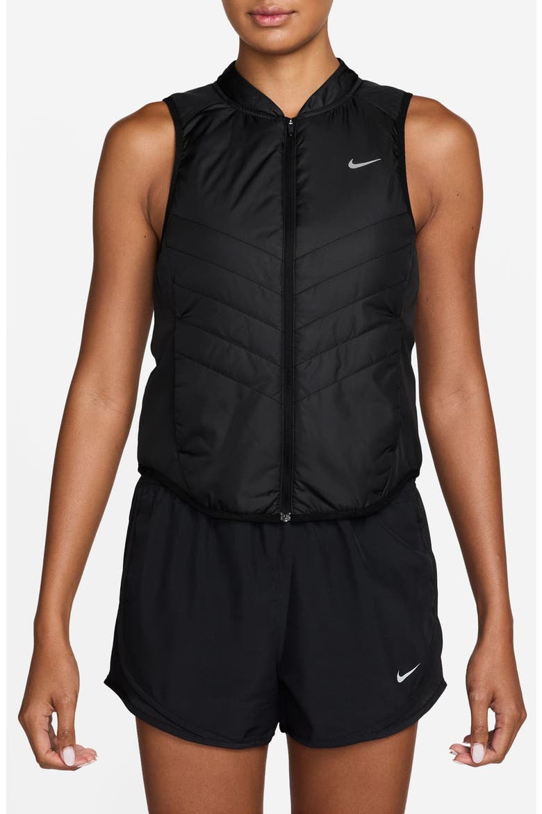 Repel Warm Running Vest, Main, color, BLACK/ REFLECTIVE SILVER