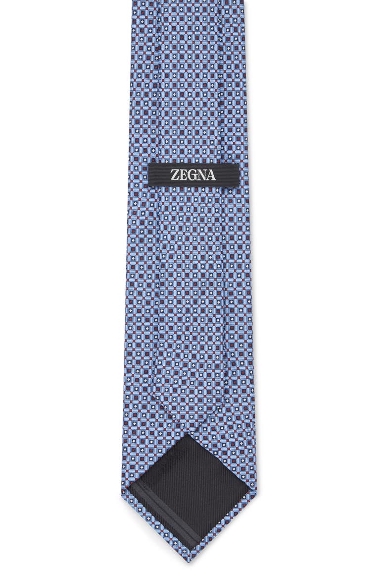 Geometric Silk Tie, Alternate, color, LIGHT BLUE/RED