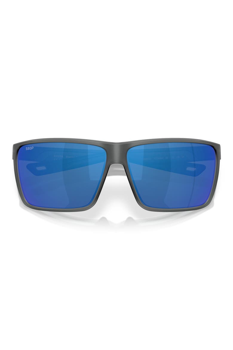 Rincon II 64mm Mirrored Polarized Oversize Rectangular Sunglasses, Alternate, color, SMOKE CRYSTAL/ BLUE 580P