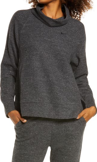 Nike Women's Therma Fleece Cowlneck Training Top Gray Size XS
