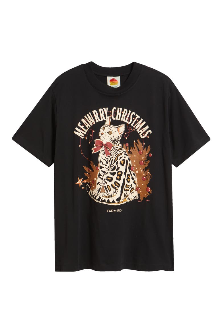 Meawrry Christmas Relaxed Graphic T-Shirt, Alternate, color, BLACK