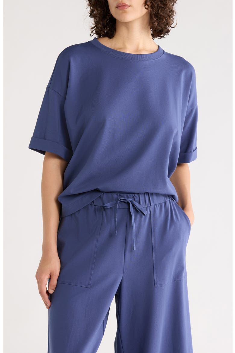 Boxy Crewneck T-Shirt, Main, color, BLUE VIOLET