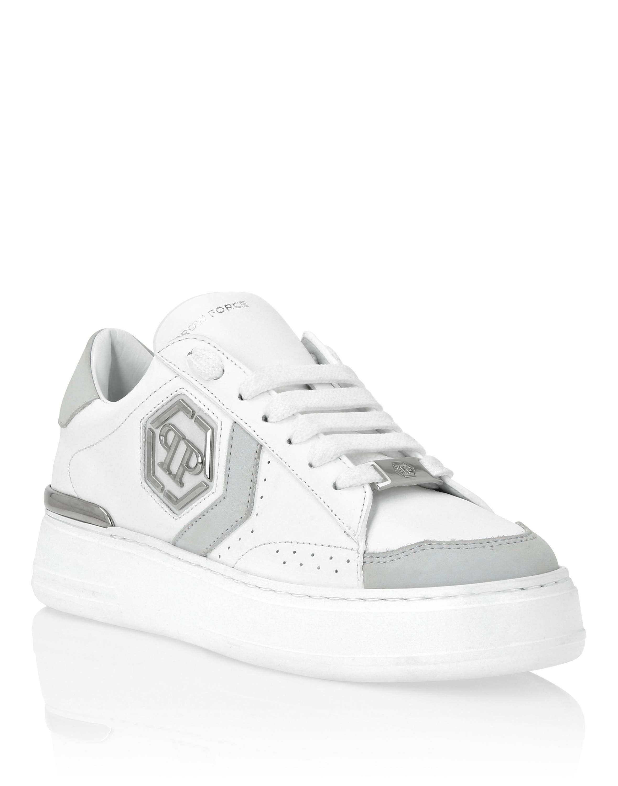 Low Top Sneakers Arrow Force Unisex, Main, color, white