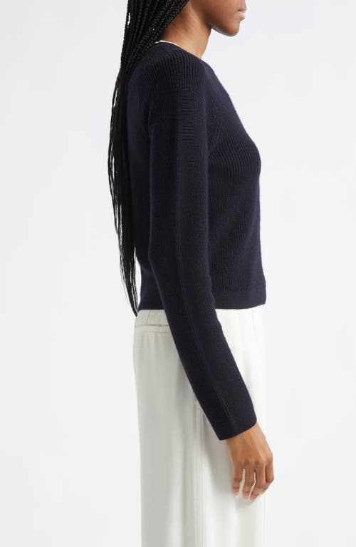Vince Contrast Color Cashmere-blend Pullover In Coastal/off White