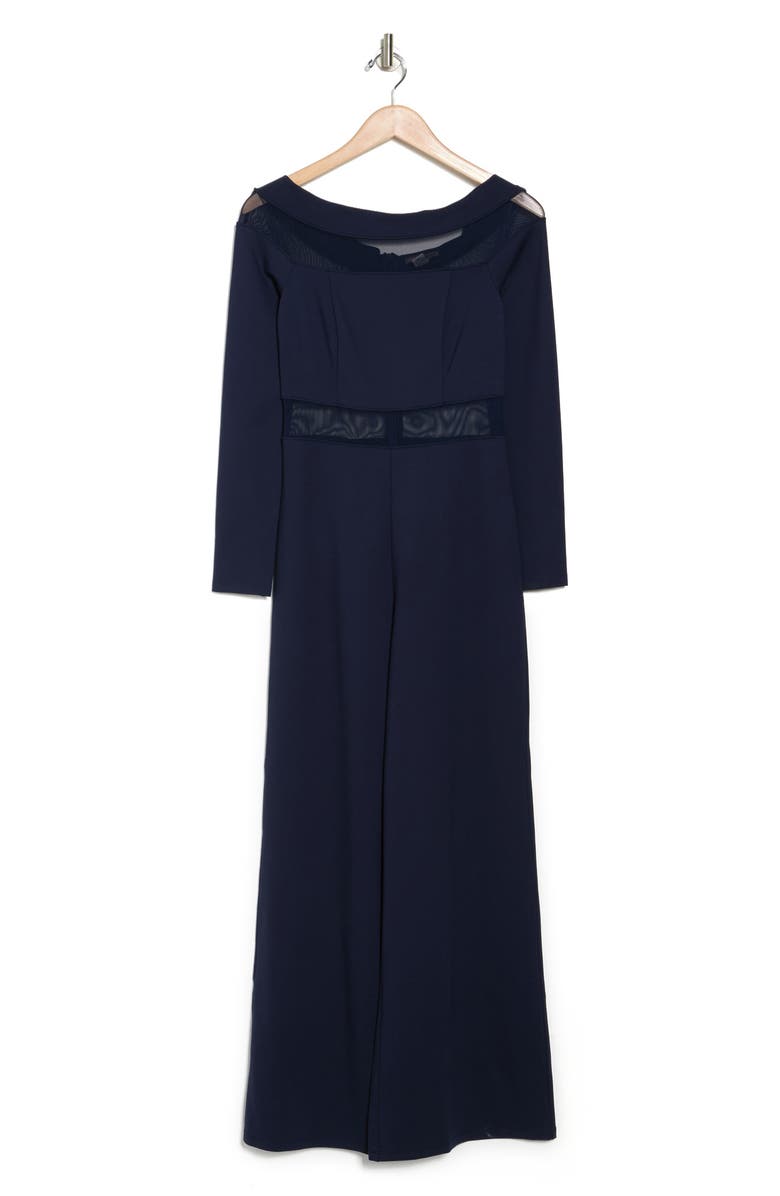 Love By Design Coleen Off the Shoulder Jumpsuit, Alternate, color, Navy Blazer