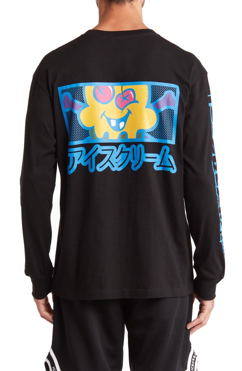 ICECREAM Men's Cones n' Bones Long Sleeve Cotton Graphic Logo Tee, Alternate, color,