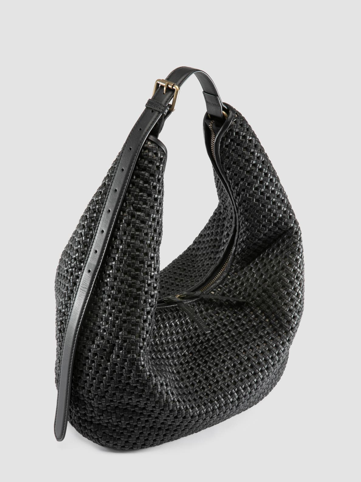 Officine Creative Vicky 002 Hand-Woven Shoulder Bag, Alternate, color, Black