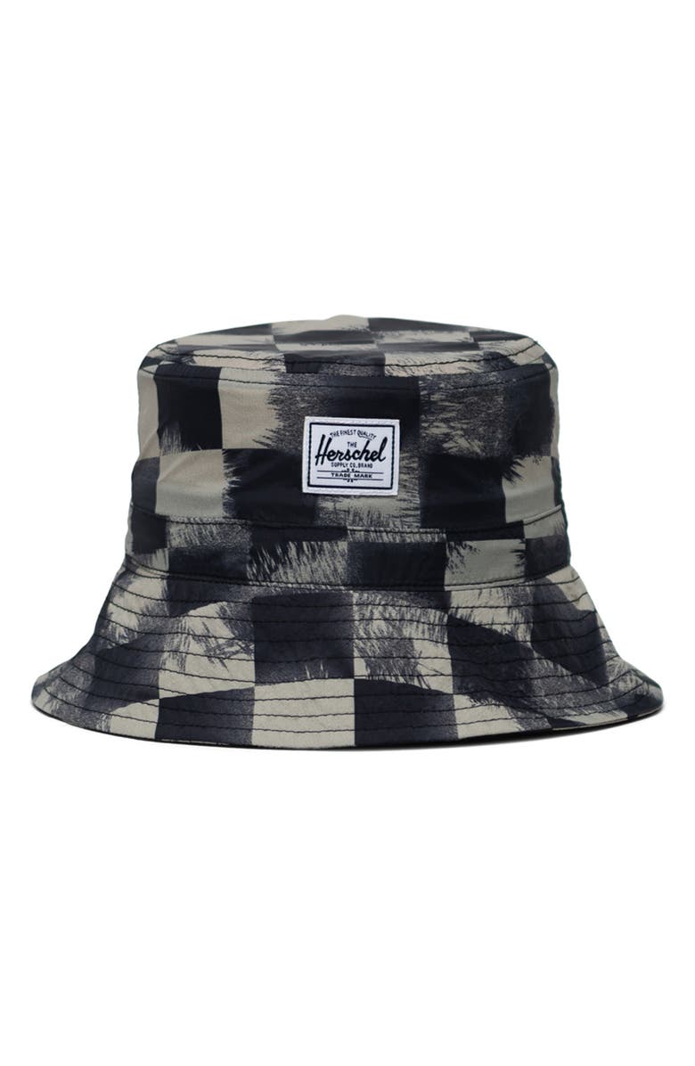 Herschel Supply Co. Beach Bucket Hat, Main, color, Black Stencil Checker