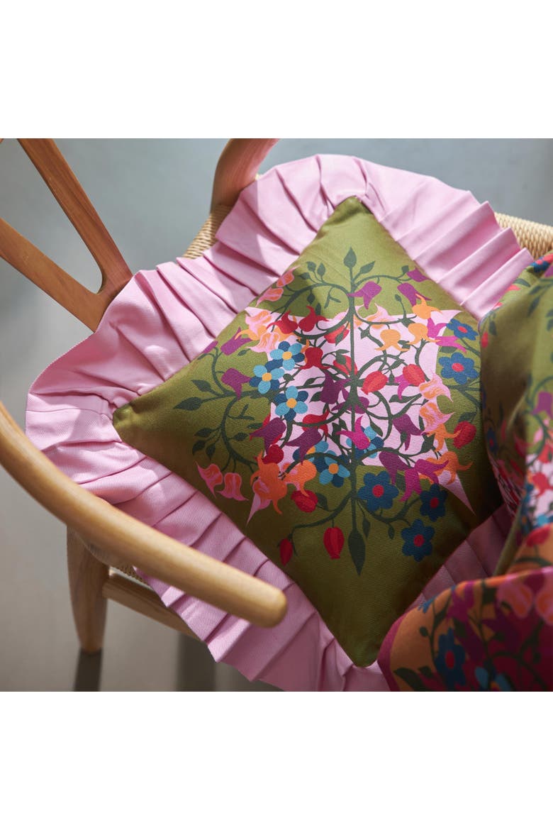Ruffled Pillow Cover - Cover Only, Alternate, color, Green