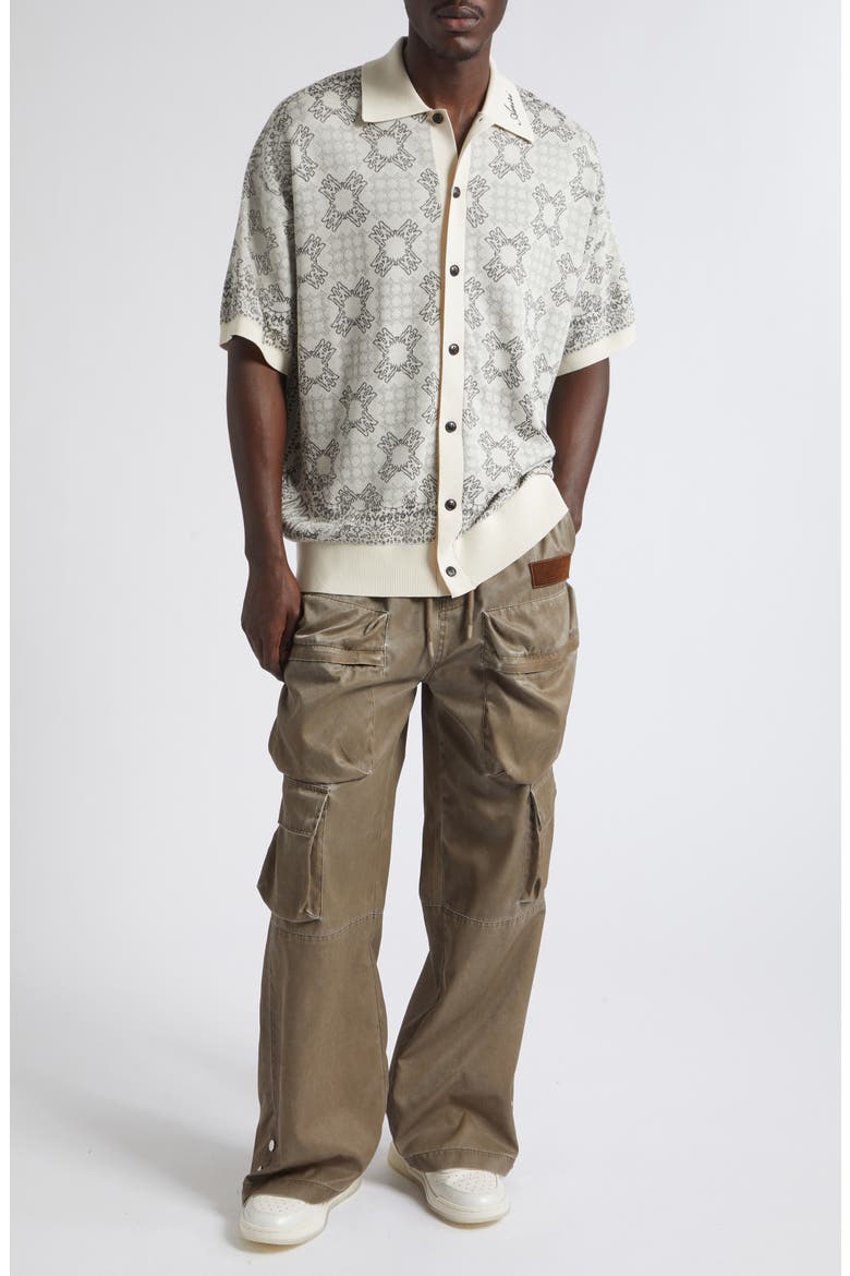 MA Quad Check Cotton Piqué Full Button Cardigan, Alternate, color, ALABASTER