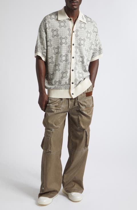 MA Quad Check Cotton Piqué Full Button Cardigan