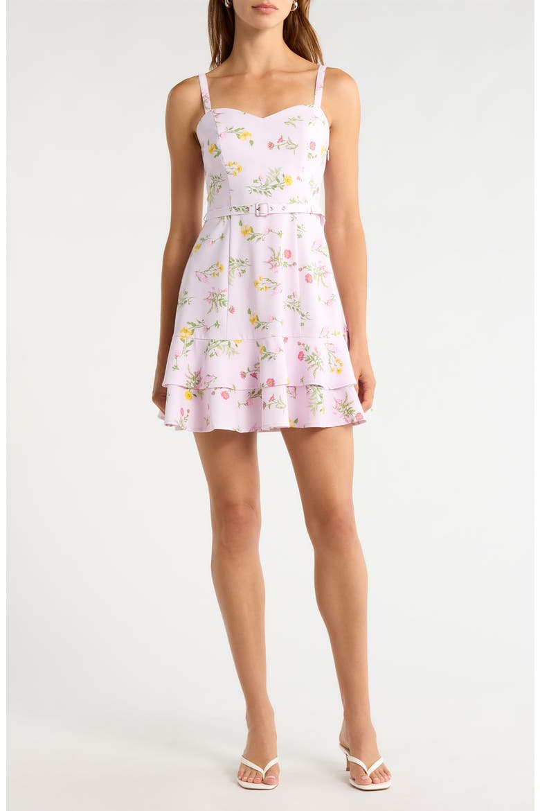 Margote Floral Print Ruffle Dress, Main, color, BLUSH-PINK