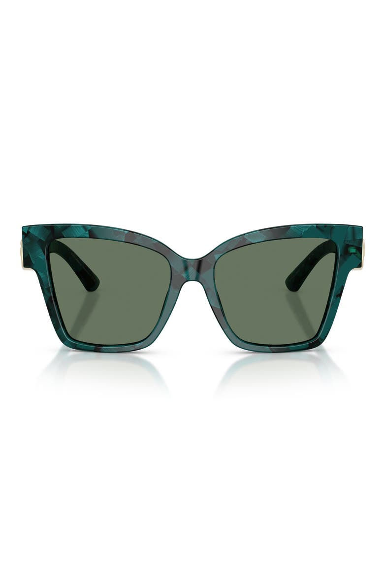 54mm Gradient Square Sunglasses, Main, color, PEARL HAVANA / DARK GREEN