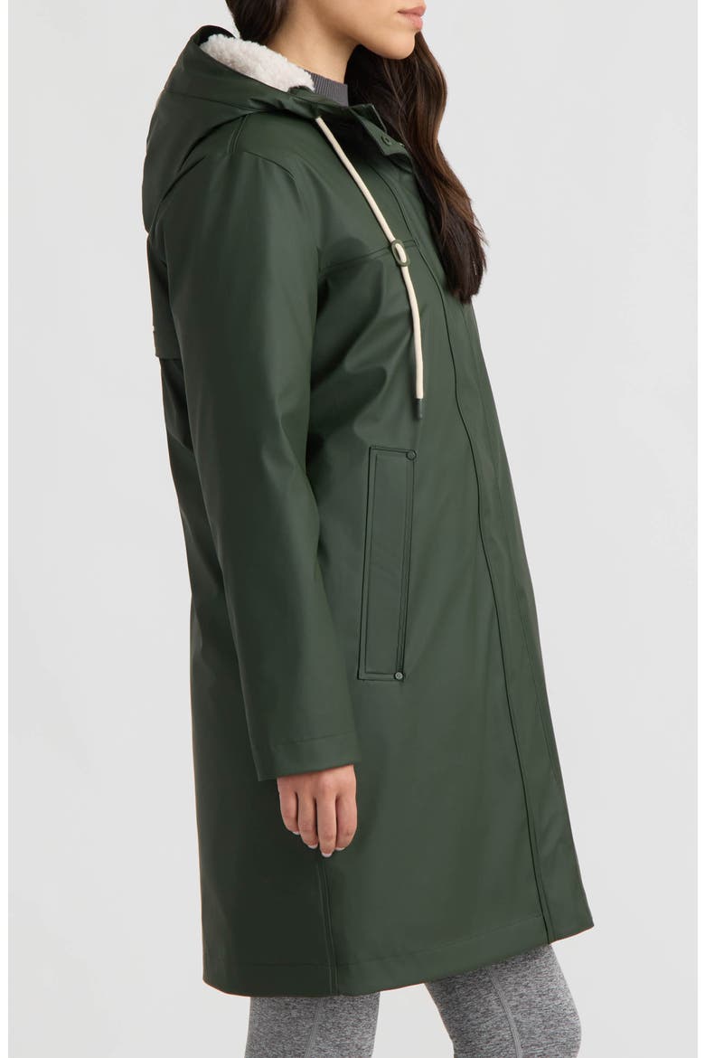 Cindy Rubberized Padded Rain Jacket, Alternate, color, HUNTER GREEN