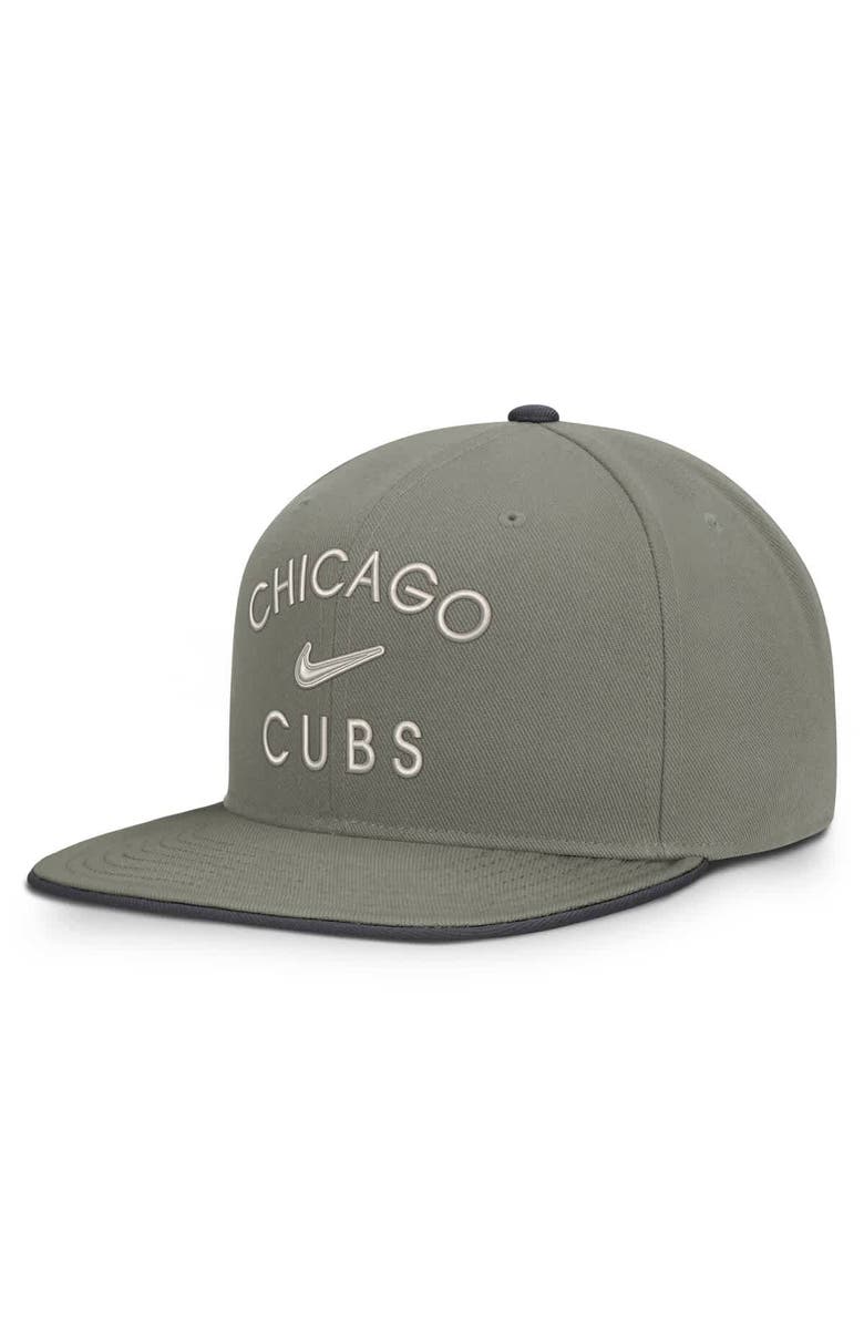 Nike Men's Nike Olive Chicago Cubs Pro Dri-FIT Snapback Hat, Alternate, color, Gray