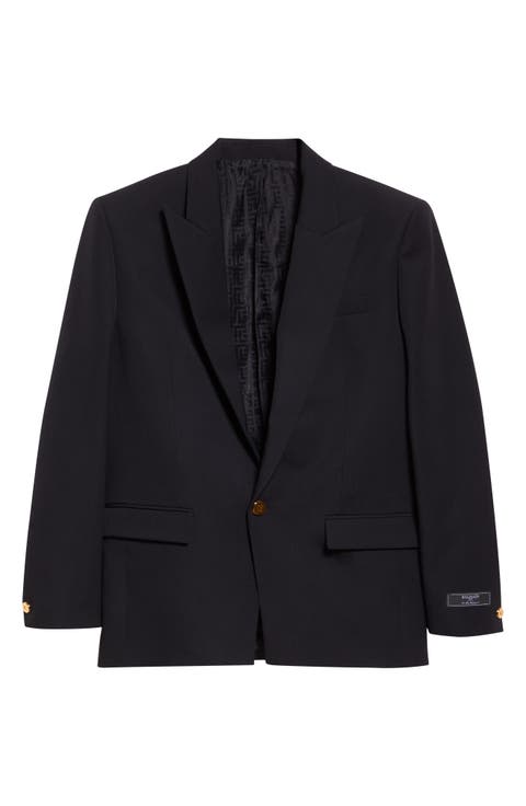 Pinstripe Wool Tuxedo Jacket