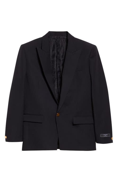 Balmain Pinstripe Wool Tuxedo Jacket In Black