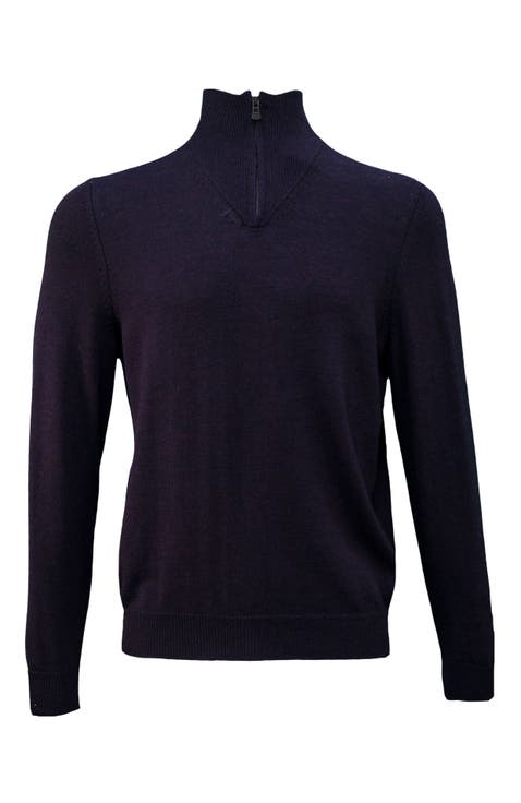 Quest Fully Fashioned Quarter-zip Merino Sweater