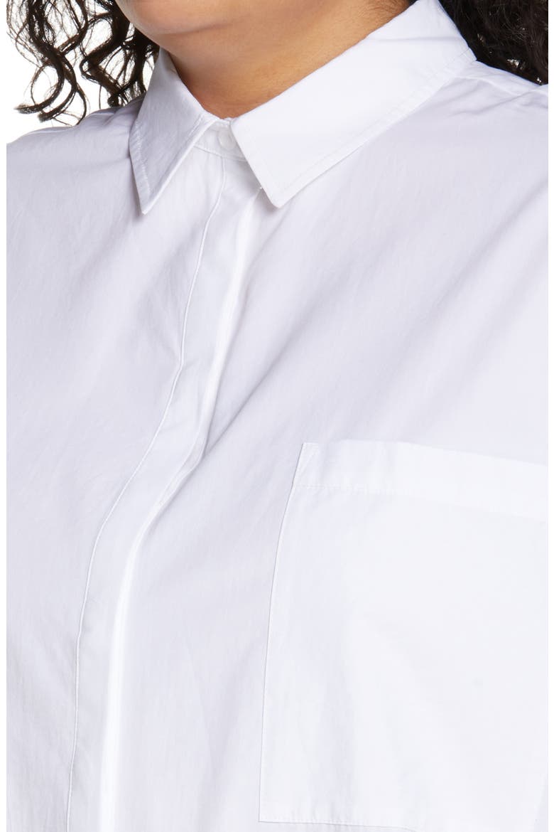 Maeve Oversize Button-Up Poplin Shirt, Alternate, color, BRIGHT WHITE