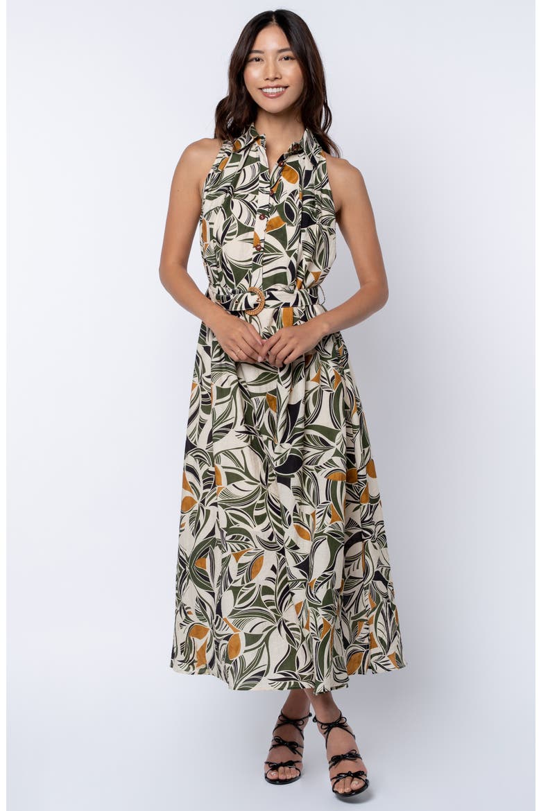 Hattie Floral Sleeveless Shirtdress, Alternate, color, CREAM MULTI