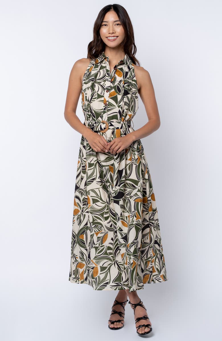 CIEBON Hattie Floral Sleeveless Shirtdress, Alternate, color, Cream Multi