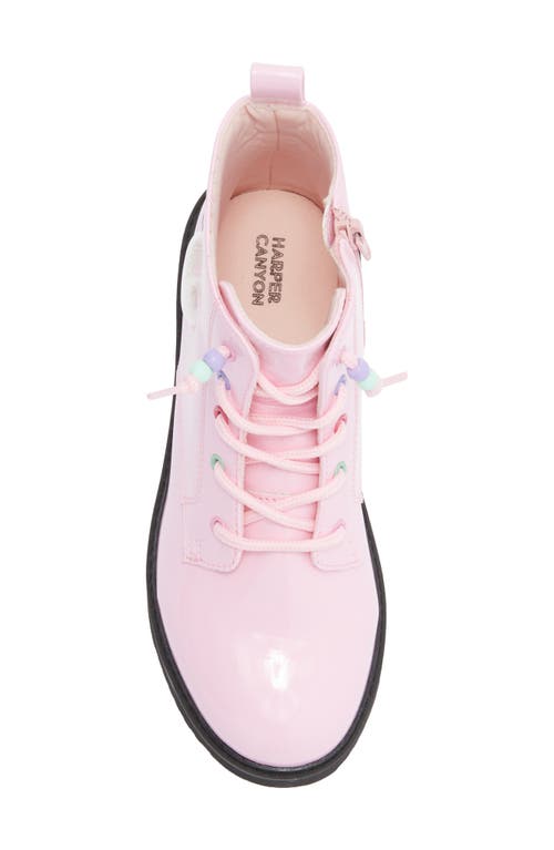 Harper Canyon Kids' Victorya Heart Combat Boot In Pink