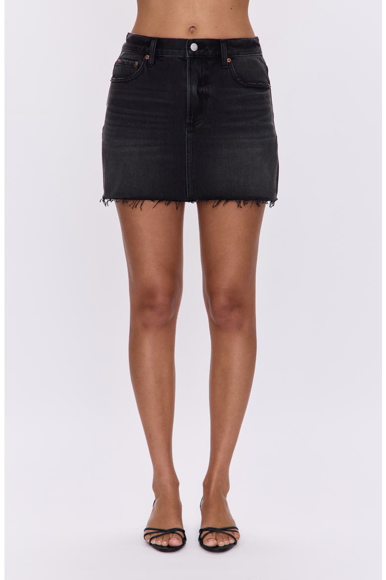 Daisy Low Slung Mini Skirt, Main, color, CAVIAR