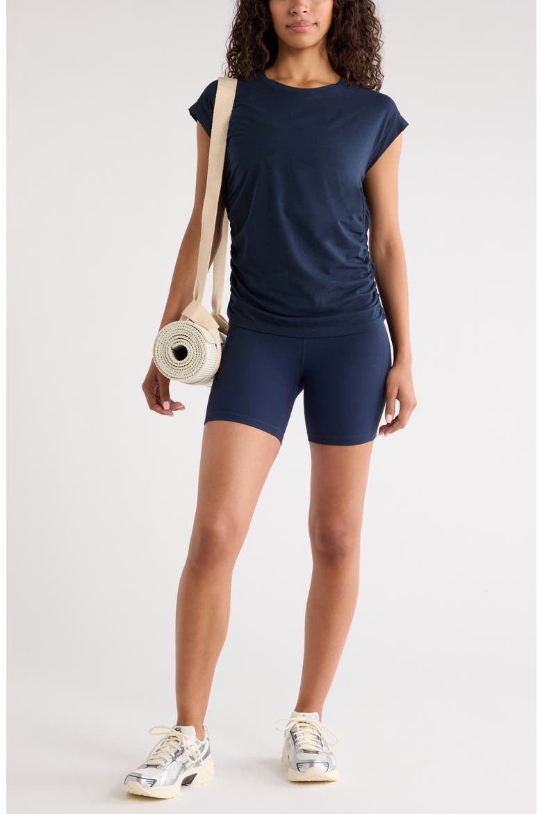 Breezy Ruched Top, Alternate, color, NAVY SAPPHIRE