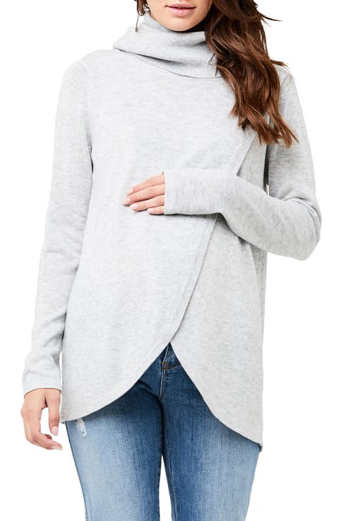 Cowl Neck Maternity/Nursing Sweater