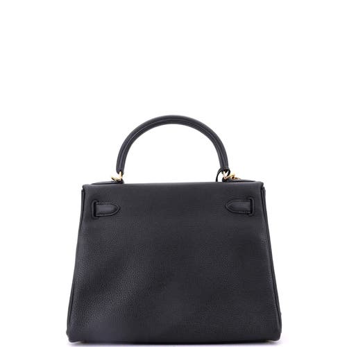 Pre-owned Hermes Hermes Kelly Handbag Black Novillo With Gold Hardware 28 In Black