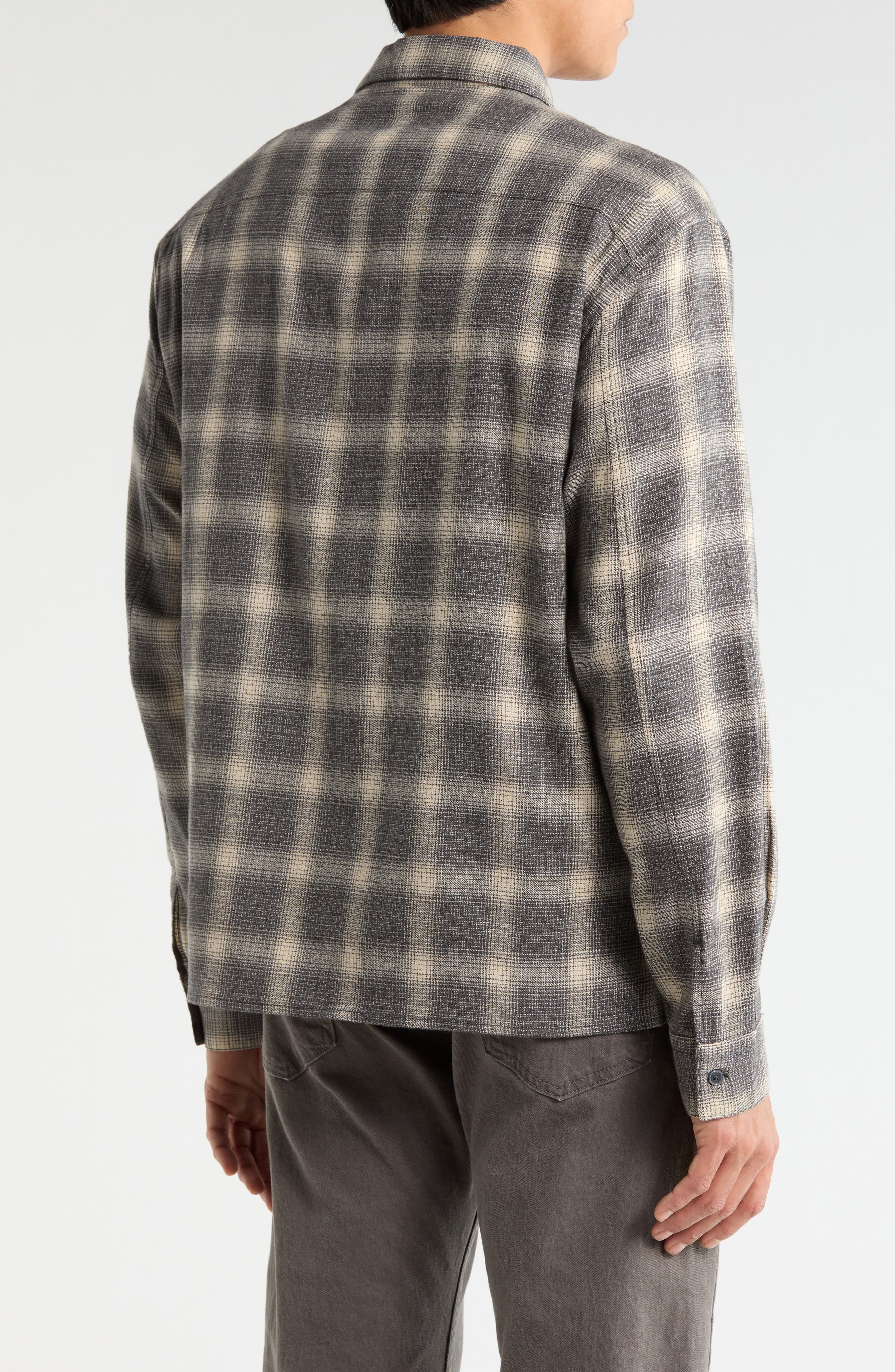 Straight Hem Plaid Button-Up Shirt - image 2