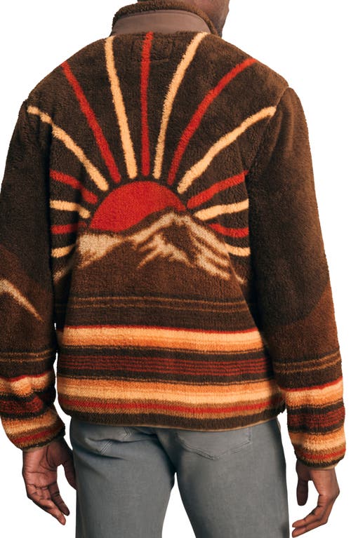 Faherty Scenic High Pile Fleece Zip Jacket In Western Sunrise