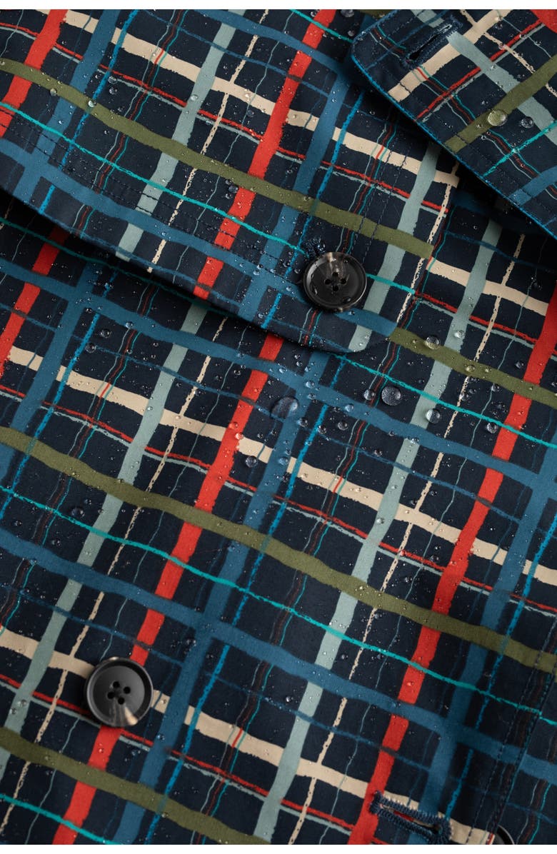 Seasalt Cornwall Penweathers Check Waterproof Organic Cotton Trench Coat, Alternate, color, Sketched Check Maritime