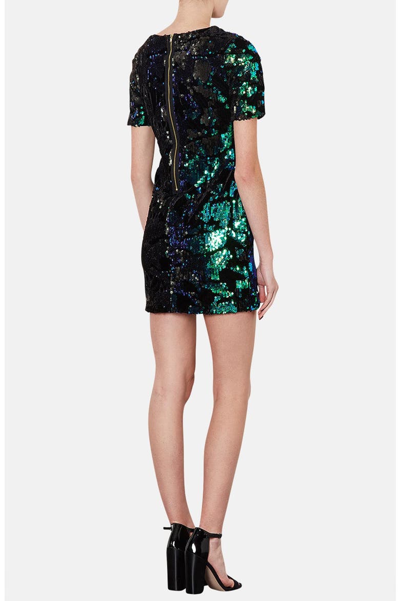 Sequin Velvet Shift Dress, Alternate, color, GREEN MULTI