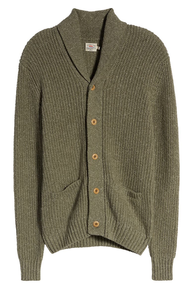 Marled Cotton & Cashmere Cardigan, Alternate, color, LIGHT OLIVE MARL