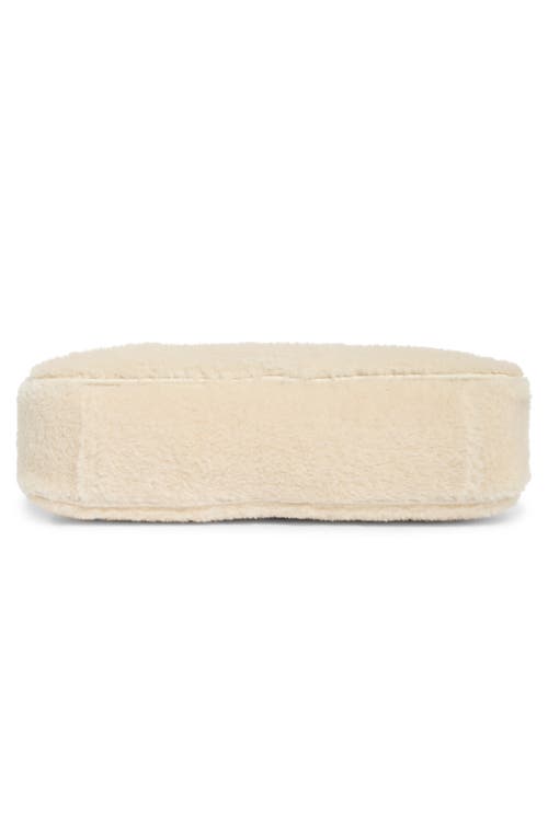 Bcbg Angled Faux Fur Shoulder Bag In Gray