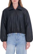 Sebby Faux Leather Bomber Jacket