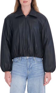 Sebby Faux Leather Bomber Jacket