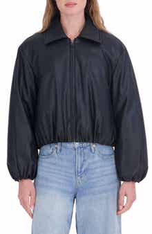 Faux Leather Bomber Jacket