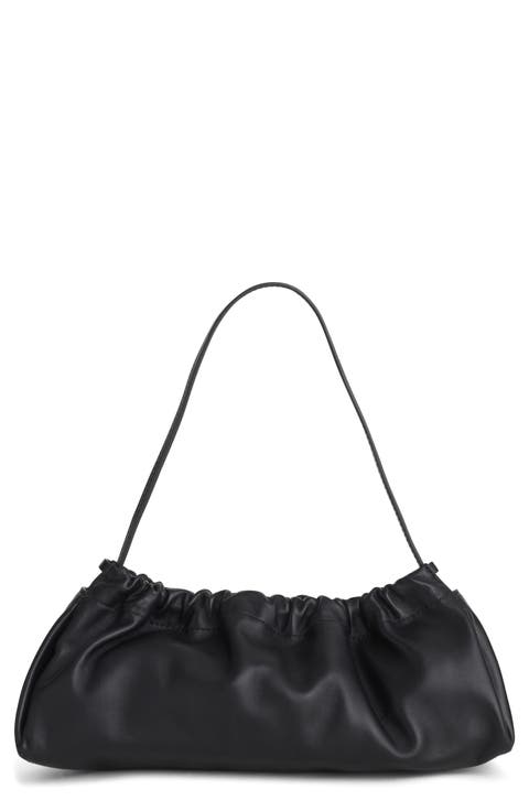 Ruched Leather Clutch