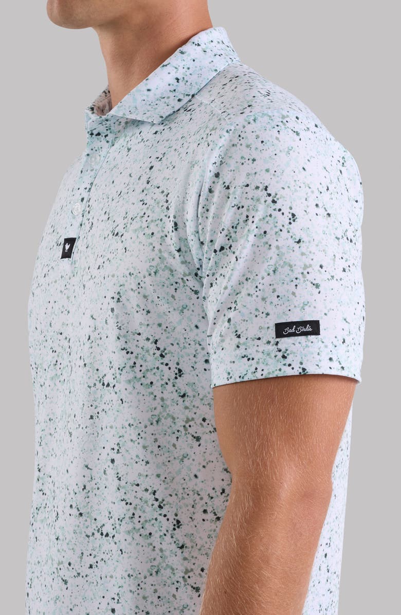 Bad Birdie Spatter Print Performance Golf Polo, Alternate, color, Paint Splatter - Greens