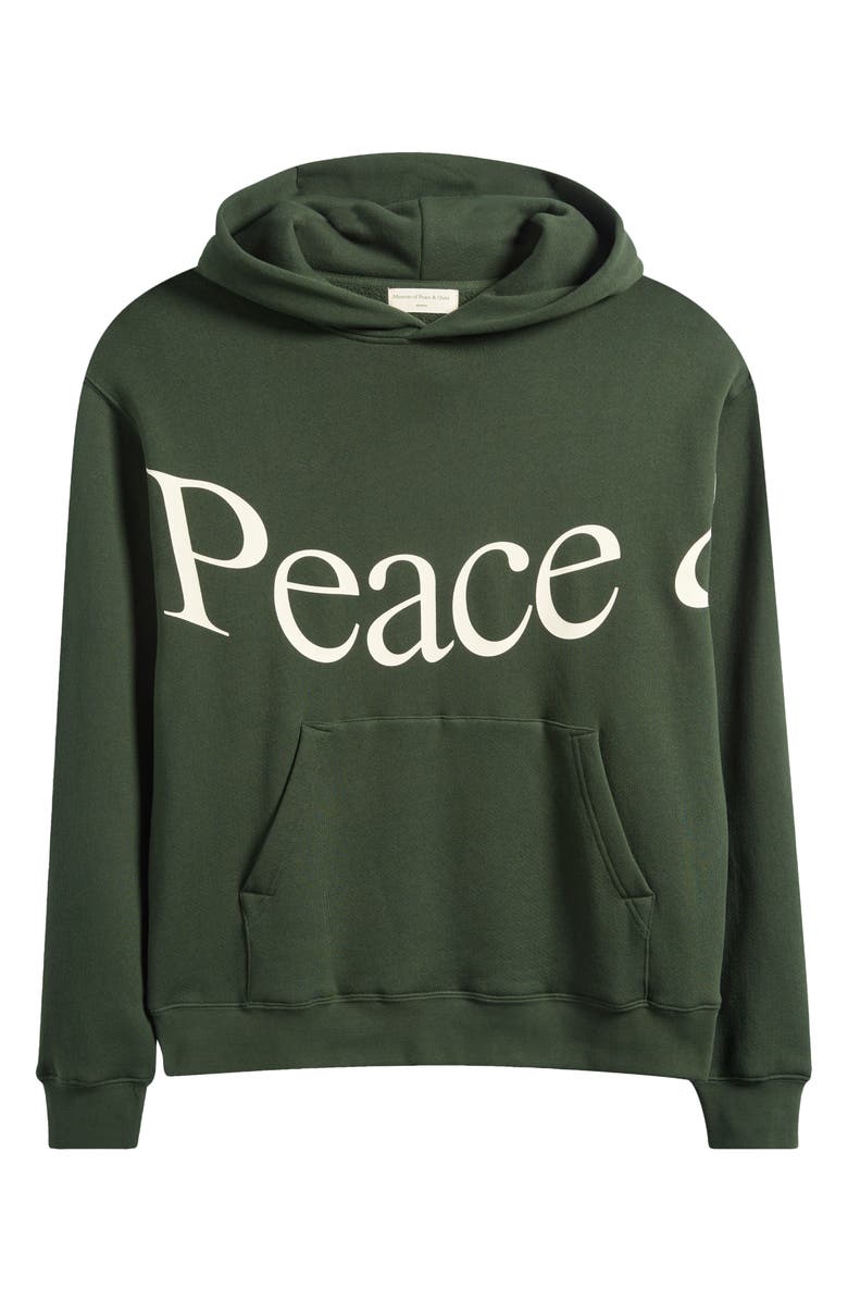 Museum of Peace & Quiet Jumbo Wordmark Graphic Hoodie, Main, color, Forest
