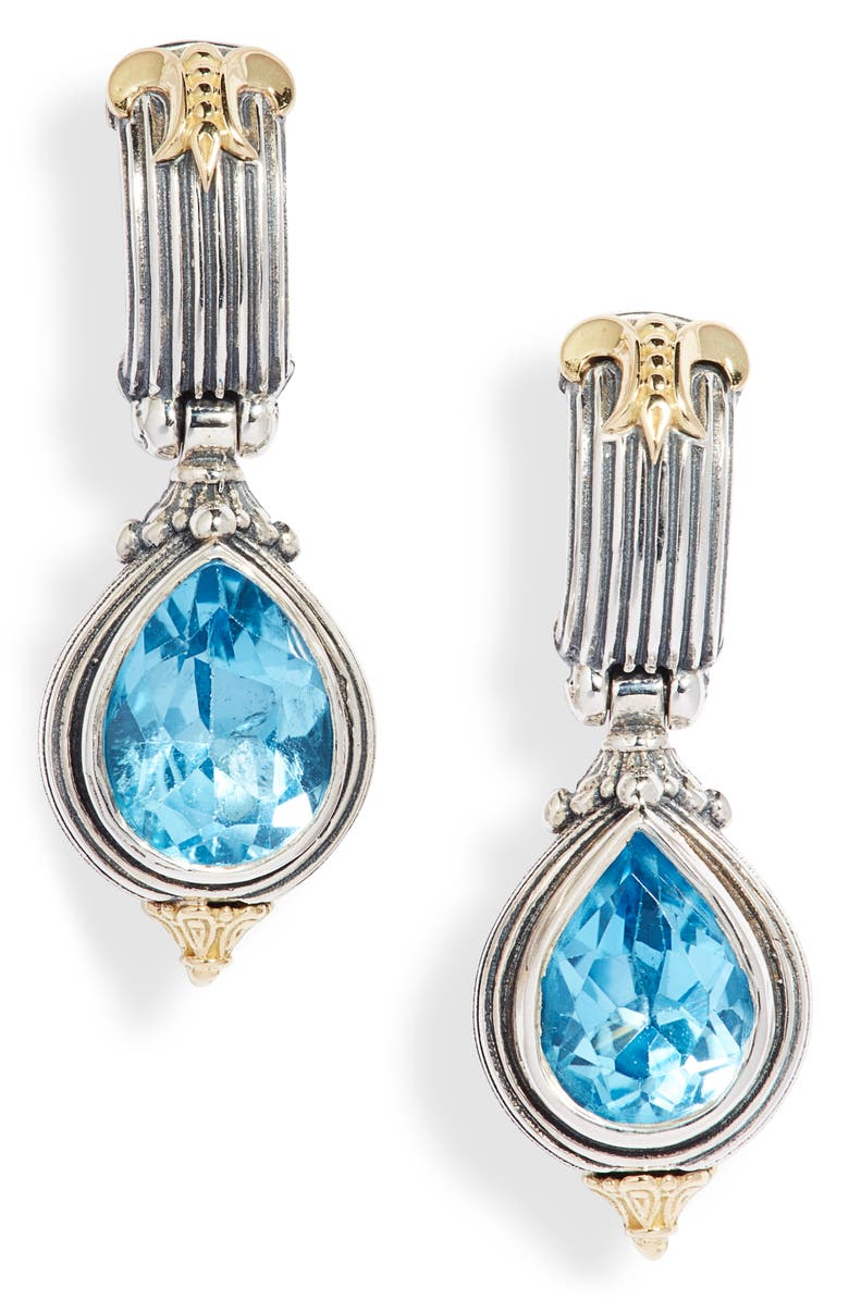Konstantino Delos Blue Topaz Drop Earrings, Main, color,
