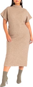 ELOQUII Short Sleeve Sweater Dress