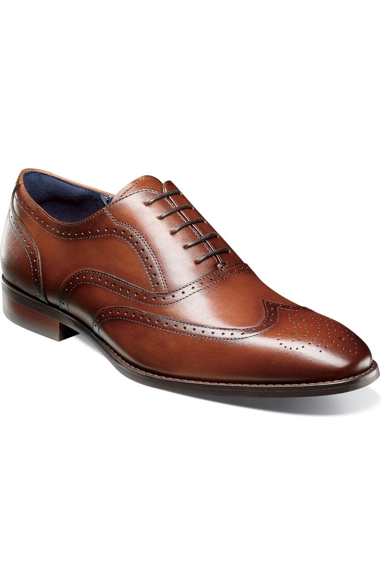Stacy Adams Kaine Wingtip Oxford, Main, color, Cognac