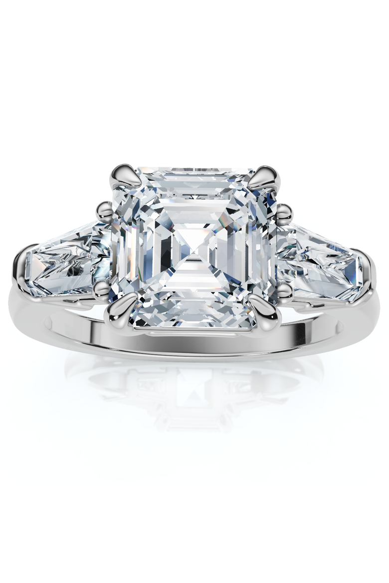 Certified 2 1/2Ct Paulina Asscher Dut Diamond Engagement Ring 14k Gold Lab Grown, Main, color, 14k White Gold