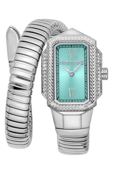 Vera Snake Wraparound Bracelet Watch, 22mm x 32mm