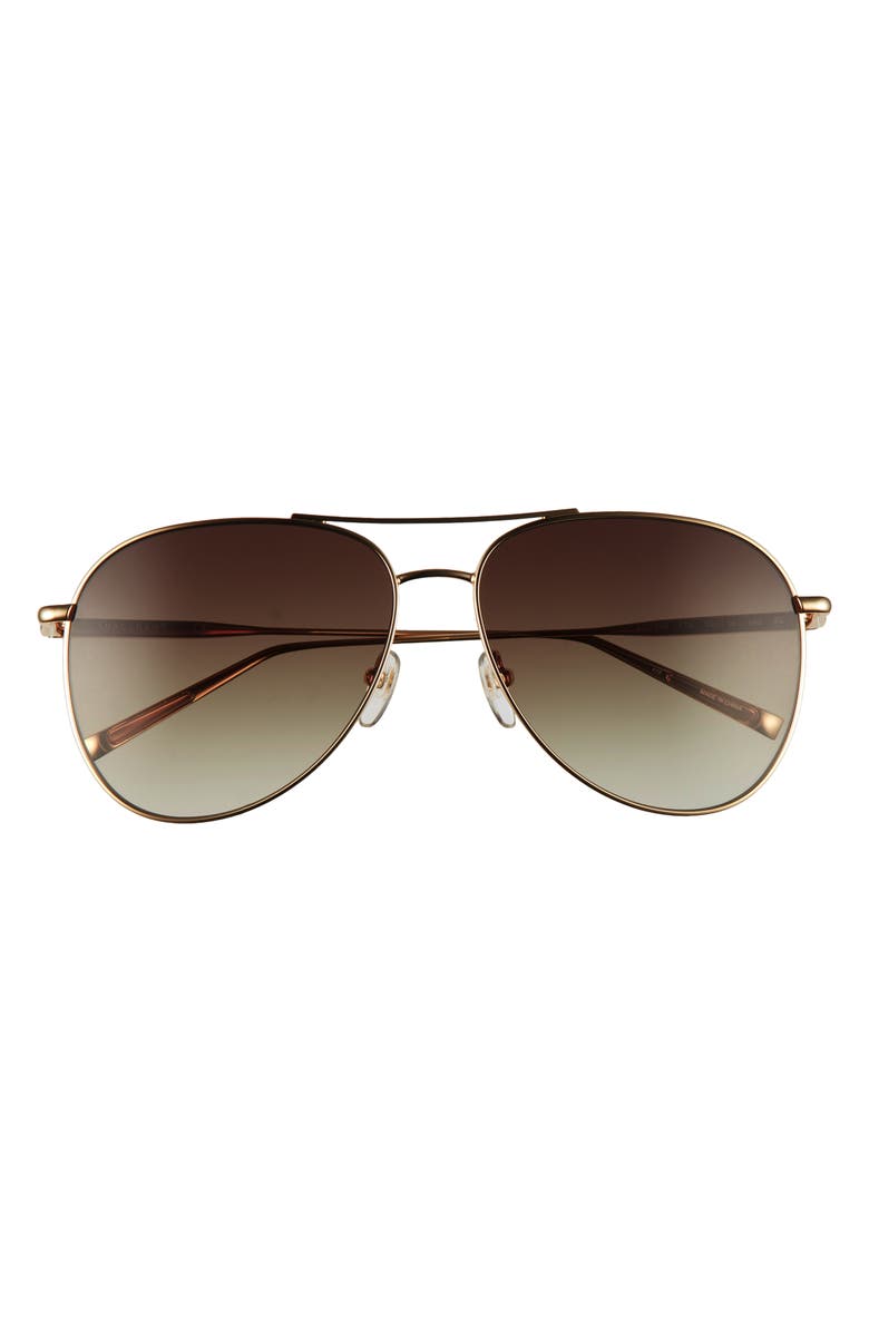 Longchamp Classic 59mm Gradient Aviator Sunglasses, Main, color, Gold/ Khaki Gradient
